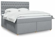 vidaXL Cama com molas/colchão 180x200 cm tecido cinzento-claro