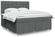 vidaXL Cama com molas/colchão 180x200 cm tecido cinzento-escuro