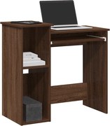 vidaXL Secretária c/ prateleiras derivados madeira carvalho castanho