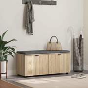 vidaXL Banco de Hall com almofada Carvalho Sonoma 100 x 38 x 46 cm