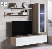 Conjunto de Móveis de Sala Samora – 1,6 m – Modular em Sonoma e Branco