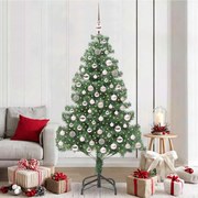 vidaXL Árvore de Natal com 300 LEDs com suporte Verde 210 cm PVC