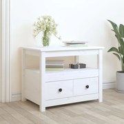 vidaXL Mesa de centro 71x49x55 cm pinho maciço branco