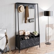 Hall Stand Devin – Preto Mármore – 94x180x35,3 cm