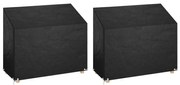 vidaXL Capas p/ banco jardim 2 pcs 8 ilhós 160x70x70/88 cm polietileno