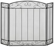 Frente de Lareira Dobrável Frente para Lareira com 3 Painéis Dobradiça