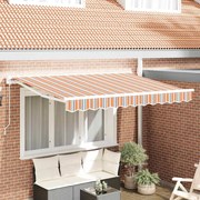 vidaXL Toldo Retrátil Azul e Laranja 250 x 200 cm Poliéster e Metal