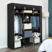 Guarda Roupa grande em tecido 150 x 175 x 45 cm Preto