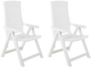 vidaXL Cadeiras de jardim reclináveis 2 pcs plástico branco