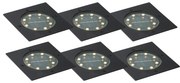 Conjunto de 6 projetores de chão pretos quadrados incluindo LED IP65 Solar - Terry Moderno