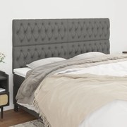 vidaXL Cabeceira de cama 4 pcs tecido 90x7x78/88 cm cinzento-escuro