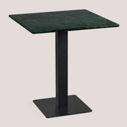 Mesa Bar Quadrada Em Mármore Livanto Mármore Verde & ↔︎ 60 Cm & Preto - Sklum