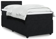 Cama com molas/colchão 90x200 cm veludo preto