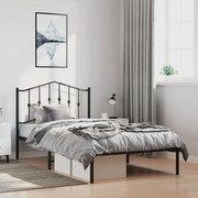 vidaXL Estrutura de cama com cabeceira 100x190 cm metal preto