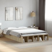 vidaXL Estrutura de cama 150x200 cm derivados madeira carvalho sonoma