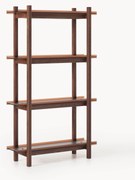 Estante grande em madeira de carvalho com prateleiras de vidro Alex