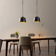 Candeeiro Suspenso Saglam – Preto e Dourado – 70 x 70 cm