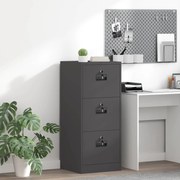 vidaXL Armário de Arquivo Preto 44 x 50 x 106.5 cm Aço Laminado a Frio