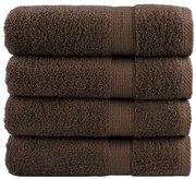 vidaXL Toalhas de mãos premium SOLUND 4pcs 50x100 cm 600 gsm castanho