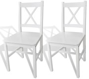 vidaXL Cadeiras de jantar 2 pcs madeira de pinho branco