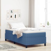 Cama Box com Colchão Azul 80x200 cm Tecido Corduroy
