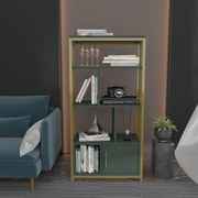 Estante Valero – Verde/Dourado – 60 cm x 120 cm x 29,6 cm