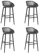 Cadeiras de bar 4 pcs cinzento