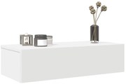 vidaXL Prateleira parede c/ gavetas 60x26,5x15cm deriv. madeira branco