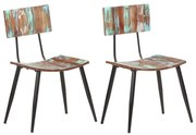 vidaXL Cadeiras de jantar 2 pcs madeira recuperada maciça