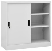 vidaXL Armário escritório porta deslizante 90x40x90 cm aço cinza-claro