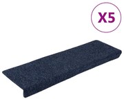 vidaXL Tapetes de escada autoadesivos 5 peças 65x21x4 cm antracite borda retangular