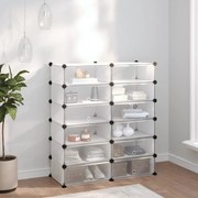 vidaXL Sapateira 94,5x36,5x106 cm PP transparente