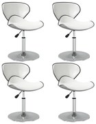 vidaXL Cadeiras de jantar 4 pcs couro artificial branco
