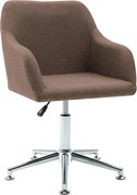 vidaXL Cadeira de escritório giratória tecido castanho