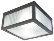 Plafon de exterior inteligente preto com vidro canelado incl. WiFi A60 - Charlois