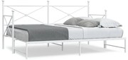 vidaXL Cama de dia com gavetão sem colchão 80x200 cm aço branco