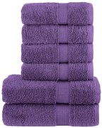 vidaXL 6pcs Conjunto toalhas banho premium SOLUND 600 gsm roxo