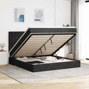 Estrutura de cama otomana com colchões 180x200cm veludo preto
