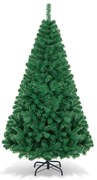Árvore de Natal artificial articulada em PVC com suporte de metal sólido - 2,13 m