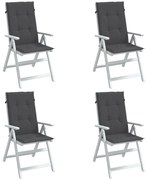 vidaXL Almofadões para cadeiras altas 4 pcs mesclado tecido antracite