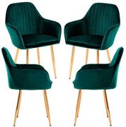 Pack 4 Cadeiras Chic Golden - Verde