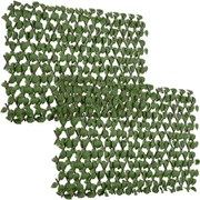 Outsunny Vedação Artificial Rolo 2x1 m 2 Peças Privacidade Jardim Extensível Proteção UV Resistente Verde | Aosom Portugal