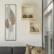 DECORAÇÃO DE PAREDE FOGLIE -B- 30,5X2,5X99,5 CM DOURADO E PRATEADO