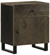 vidaXL Mesa de cabeceira 50x33x60 cm madeira de mangueira maciça preto