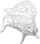 vidaXL Banco de jardim 100 cm alumínio fundido branco