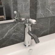 vidaXL Torneira para lavatório de casa de banho 130x180 mm cromado
