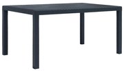 vidaXL Mesa jardim 150x90x72 cm plástico antracite com aspeto de vime