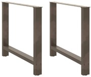 Pés para mesa de jantar em aço natural, 2 peças, 100x(72-73) cm, aço