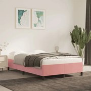 Estrutura de cama com colchão 120x190 cm veludo rosa