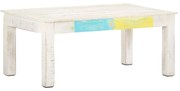 Mesa de centro 110x60x45cm madeira de mangueira maciça branco